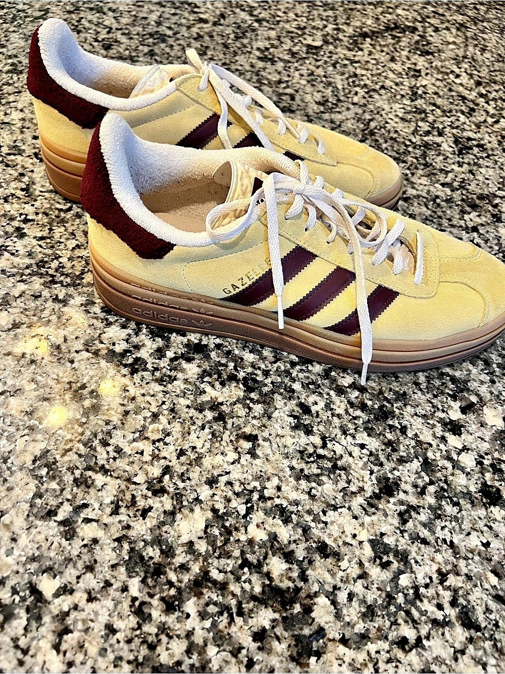 adidas Adidas Gazelle Bold Almost Yellow Maroon Sneakers US 11